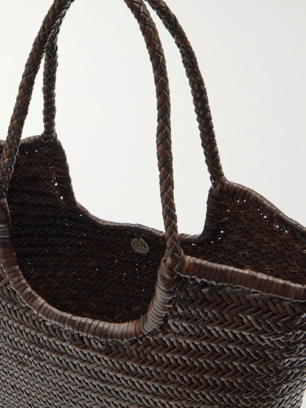 Dragon Diffusion Woven Chocolate Brown Tote - Picture 3 of 7